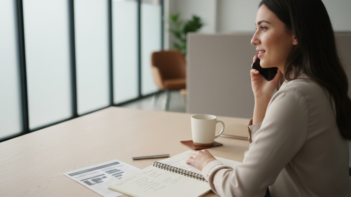 Un recruteur au téléphone devant une liste de profils candidats